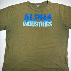 Alpha Industries Men's Camo Print T Shirt Olive Green - Size 3XL